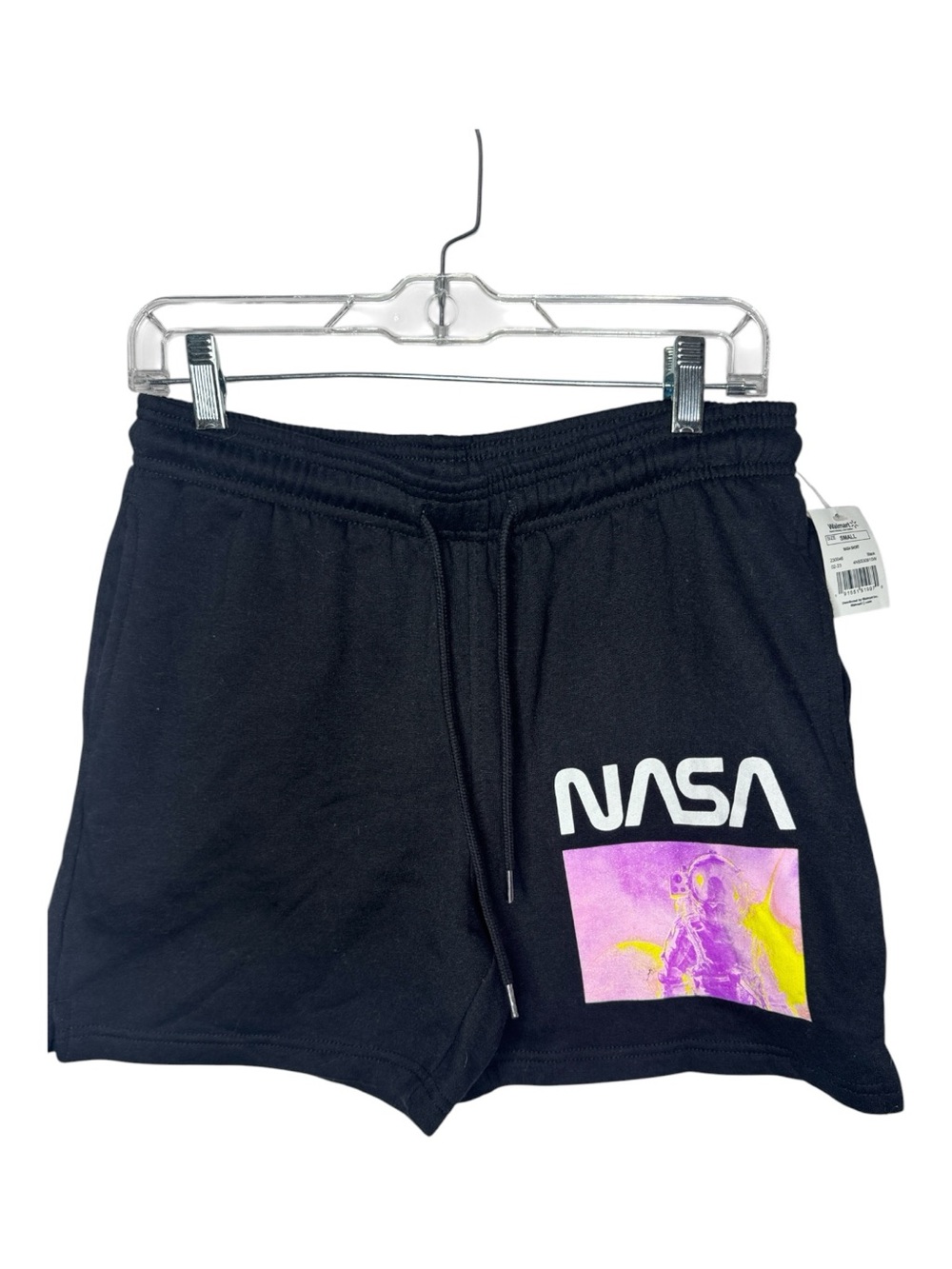 Hyper Space Graphic Black Women's NASA Lounge Shorts. Size Small.